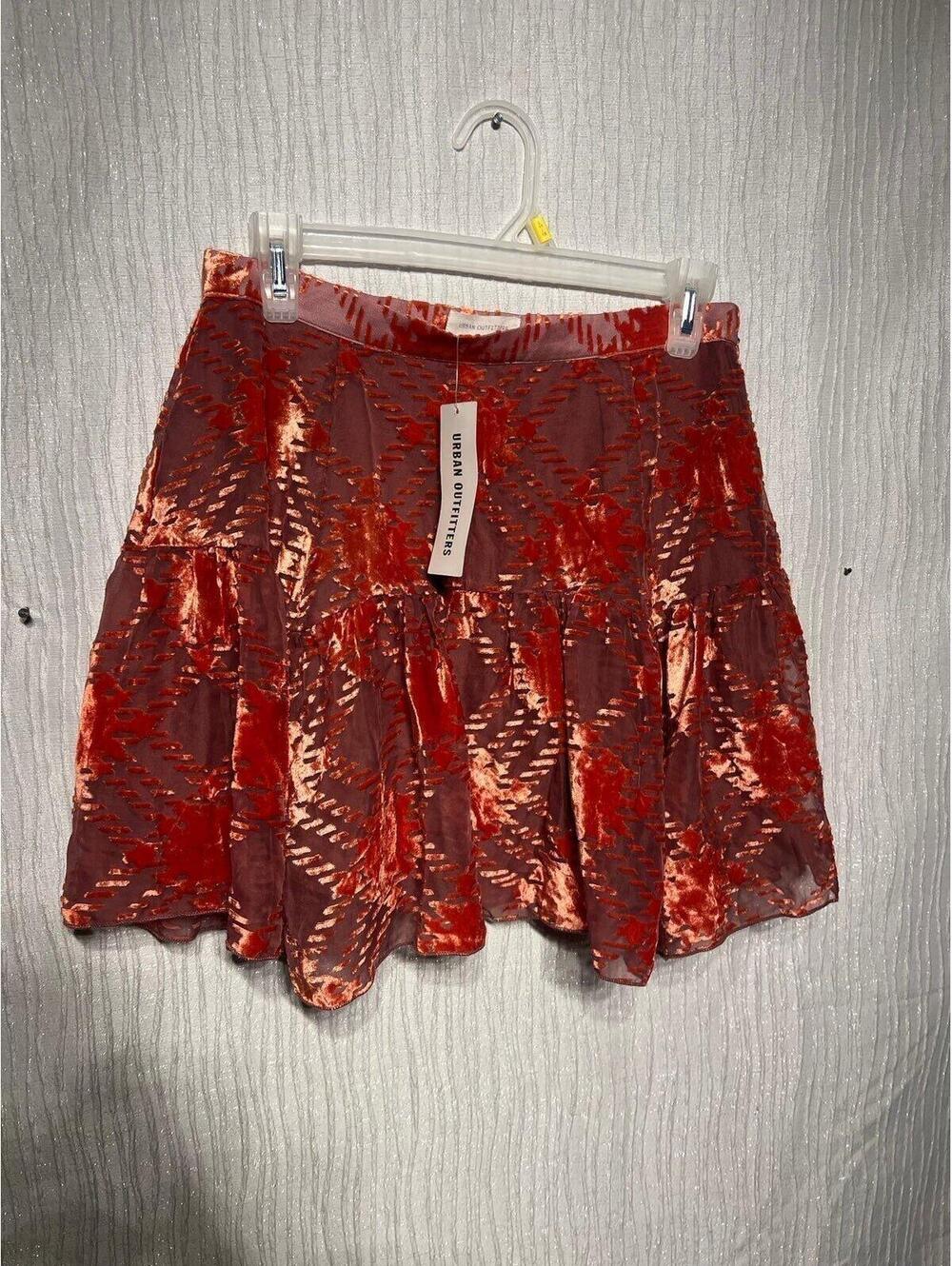 Urban Outfitters Skirts Uo Vera Burnout Velvet Flippy Mini Skirt